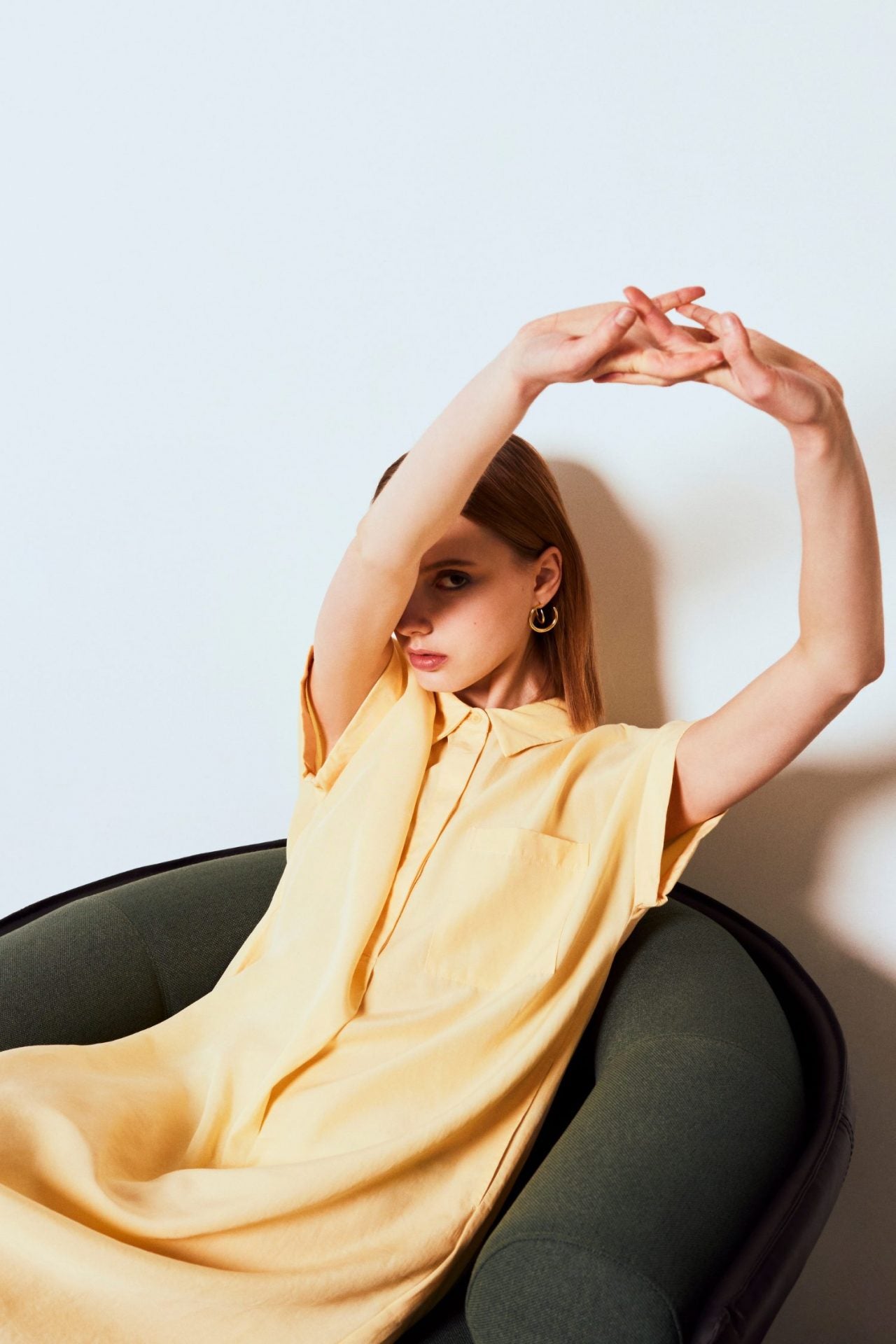 Soft Drape Button Skirt