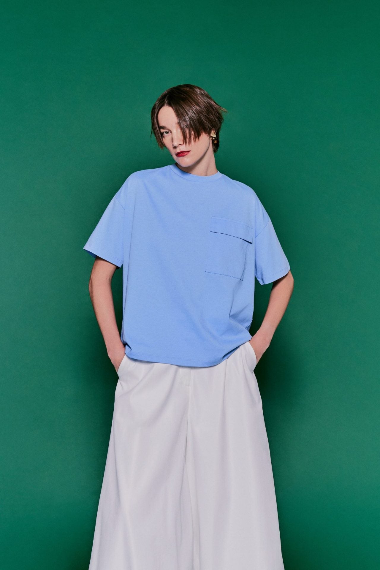 Folded-Up Cuffs Shirt Blouse