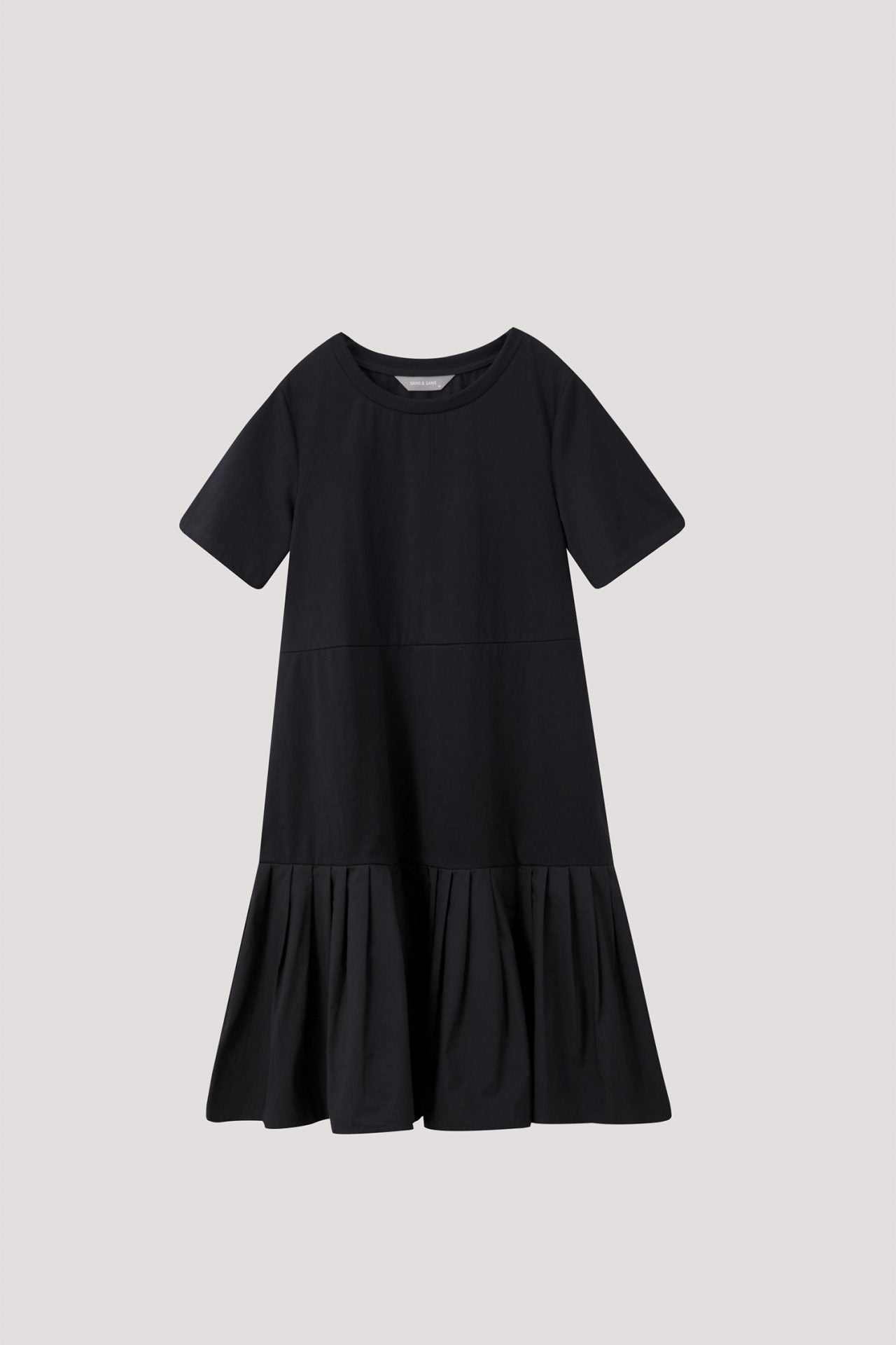 Pleated Hem Jersey Dress