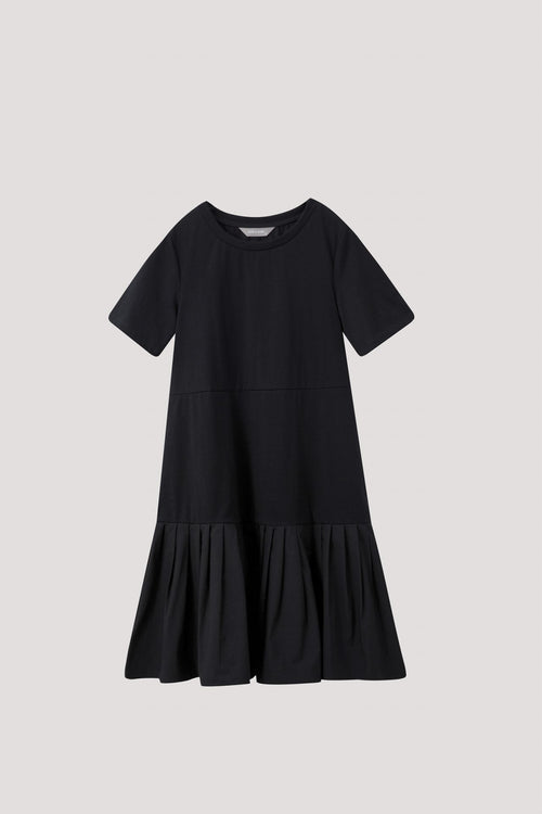 Pleated Hem Jersey Dress