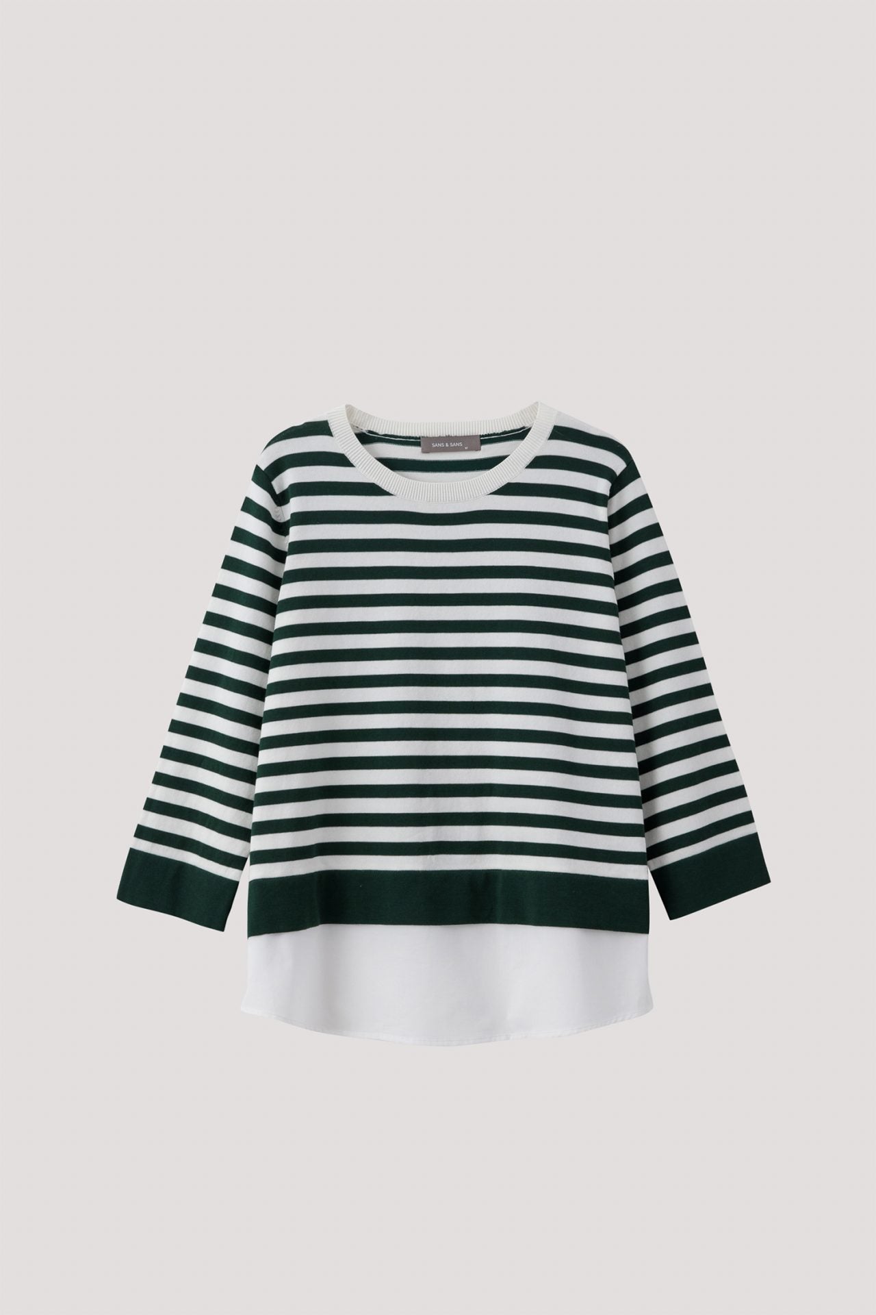 Contrast Fabric Striped Knit