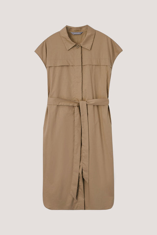 Cap-Sleeved Shirt Dress
