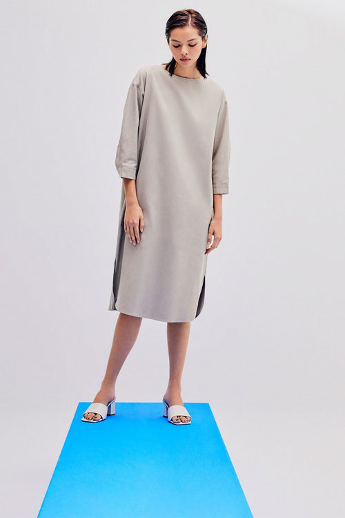 Curved Hem Dress With Slits