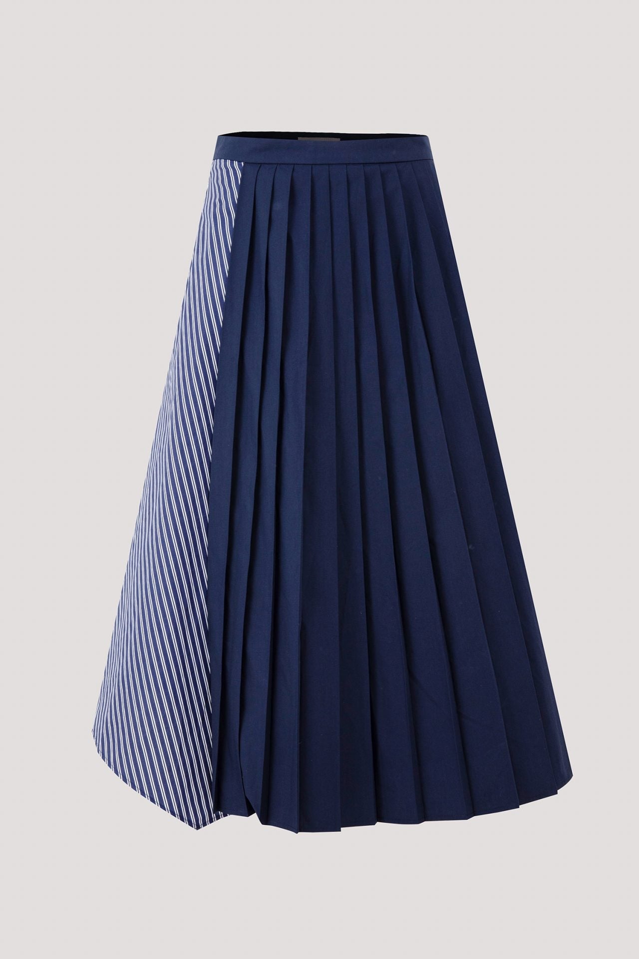 Pleated Striped Skirt