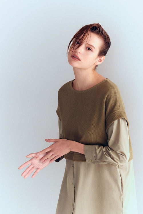 Contrast Fabric Dress
