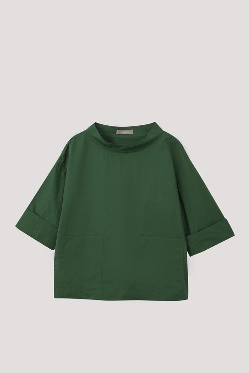 Stand Collar Pocket Blouse