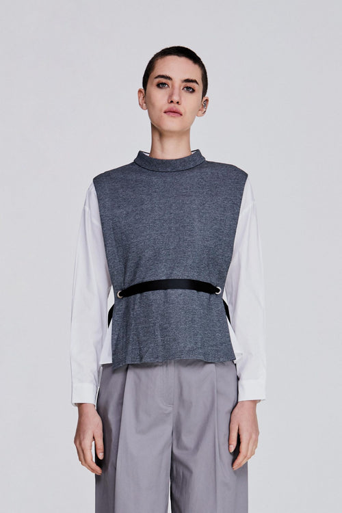 Bi-Layered Shirt Blouse
