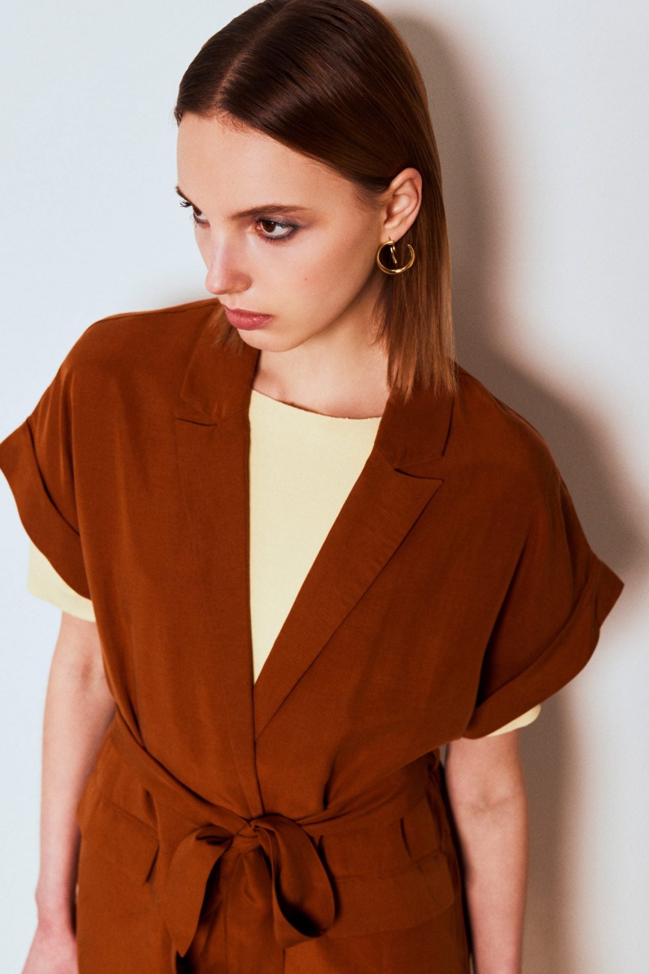 Soft Drape Button Skirt