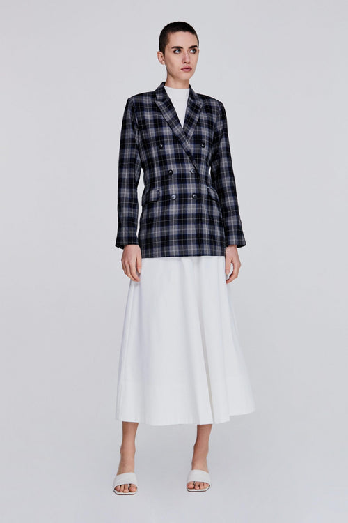Double-Breasted Plaid Jacket