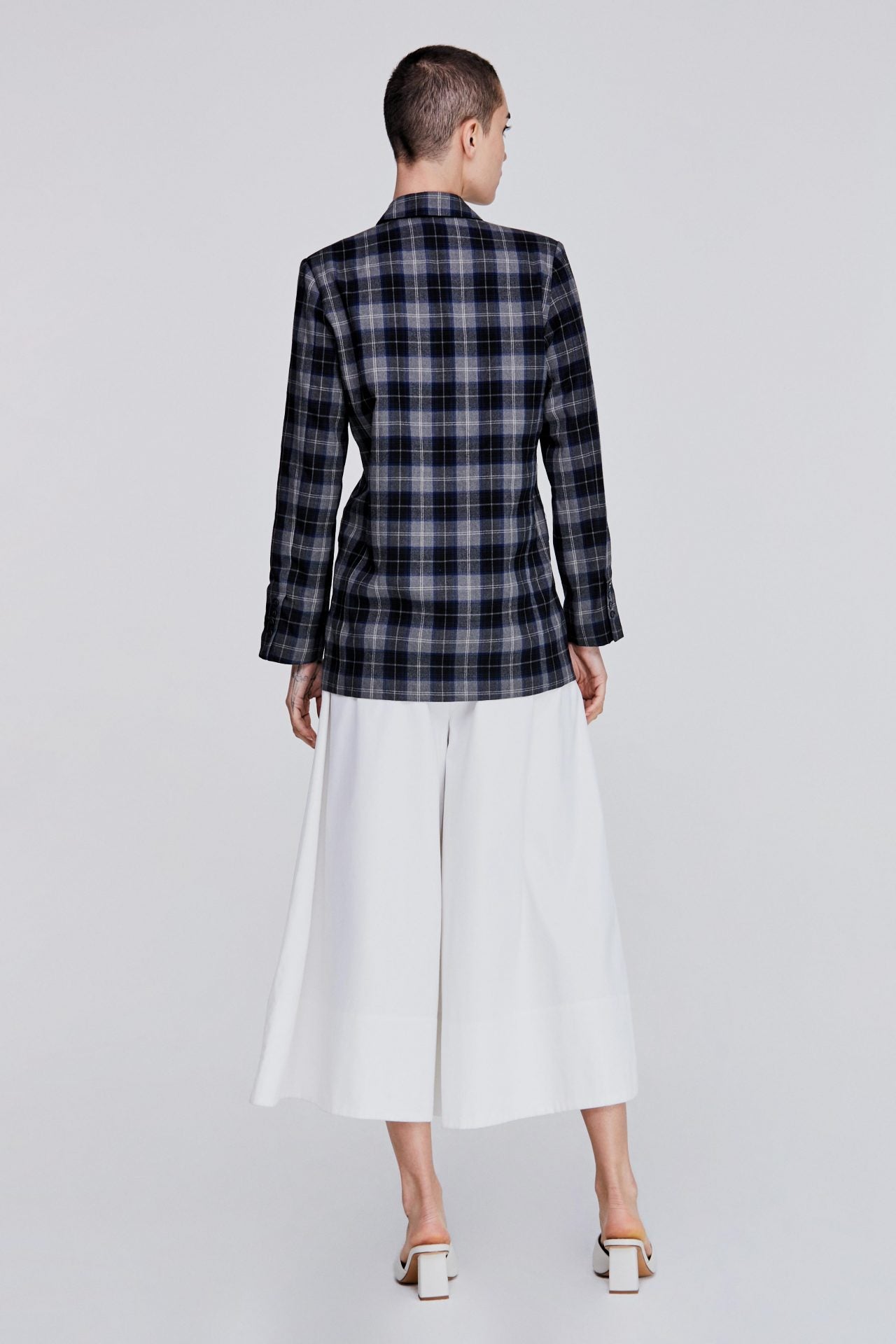 Double-Breasted Plaid Jacket