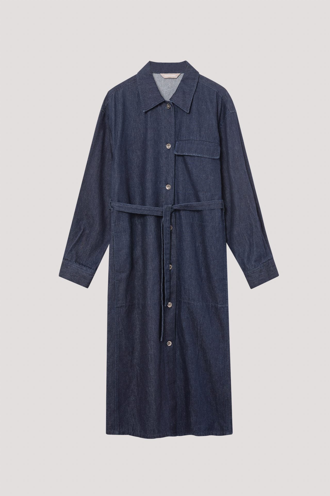 Pocket Denim Trench Coat