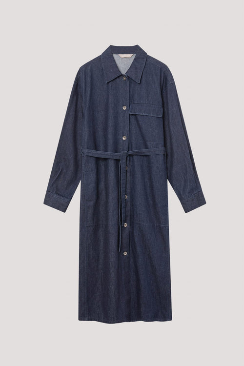Pocket Denim Trench Coat