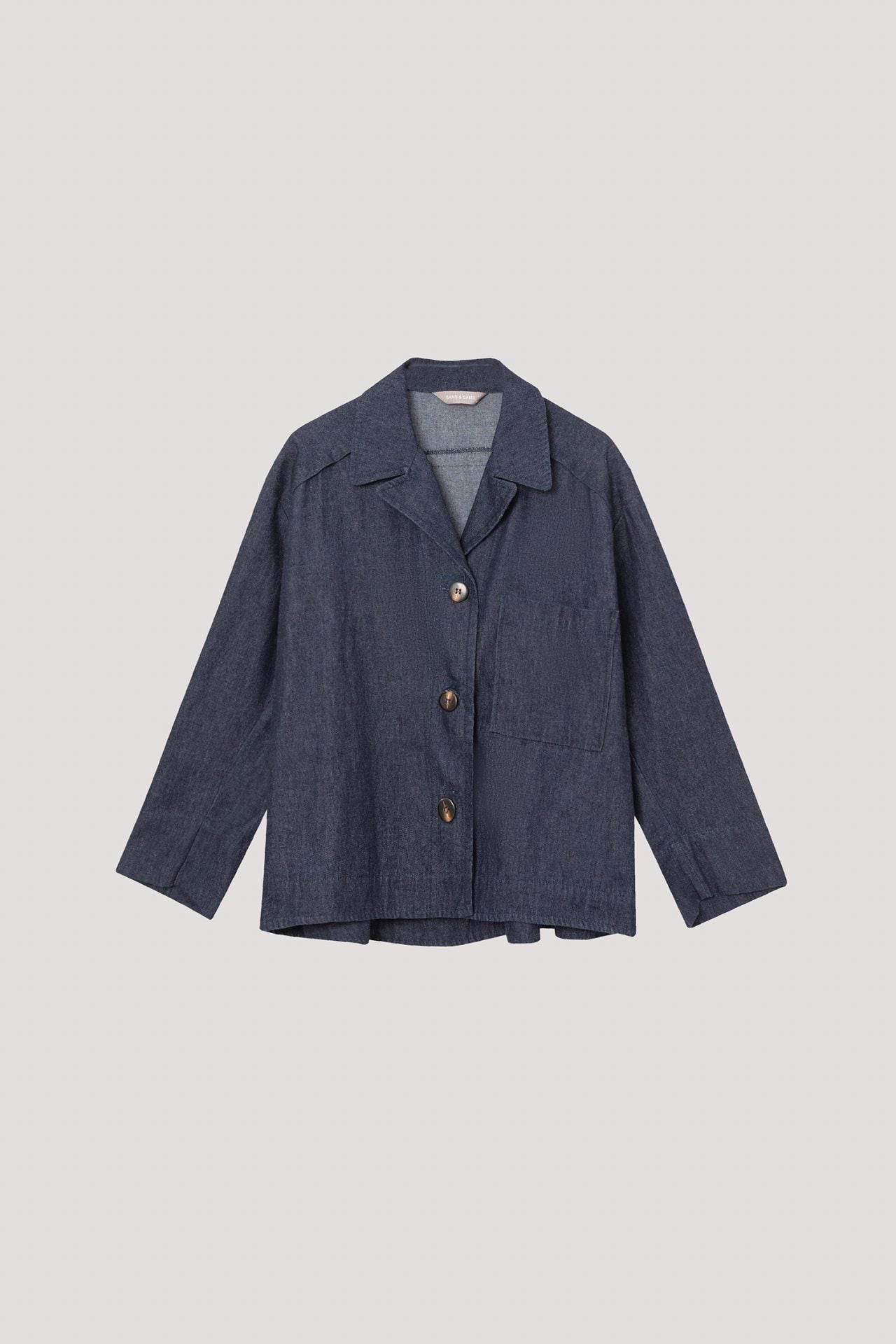Notch Lapeled Denim Jacket