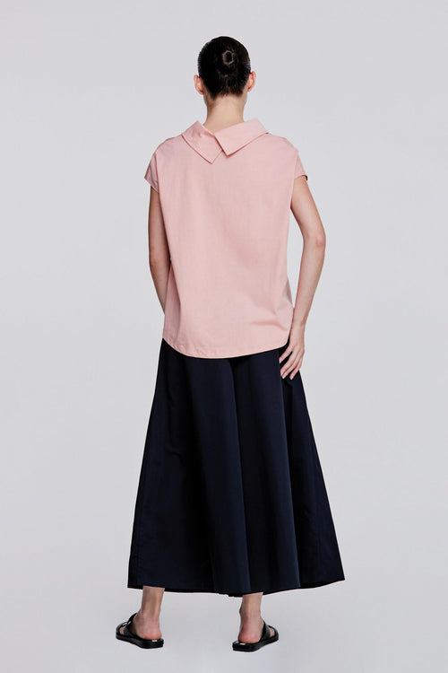 Concealed Button Tab Blouse