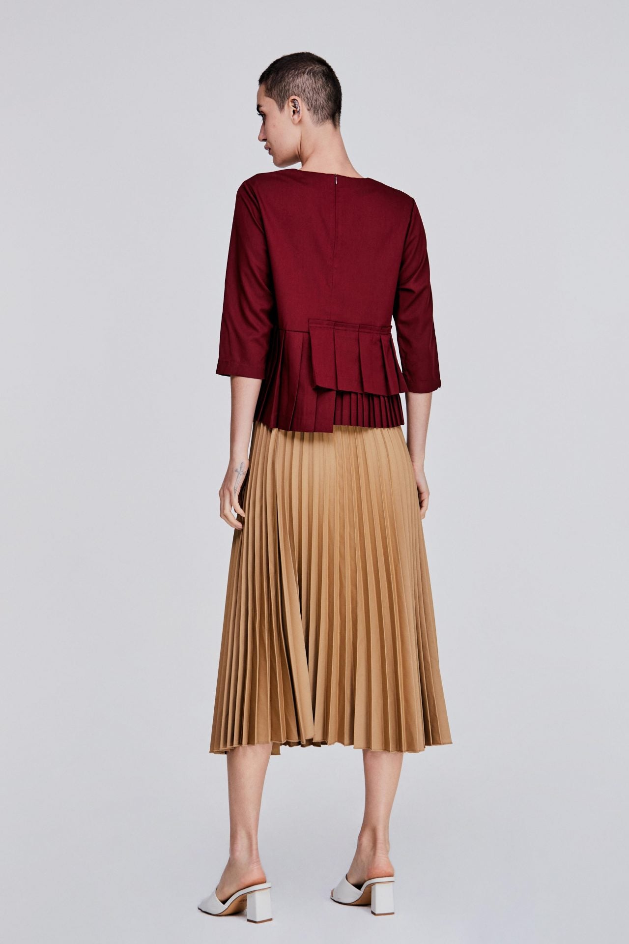 Asymmetrical Pleats Detail Top
