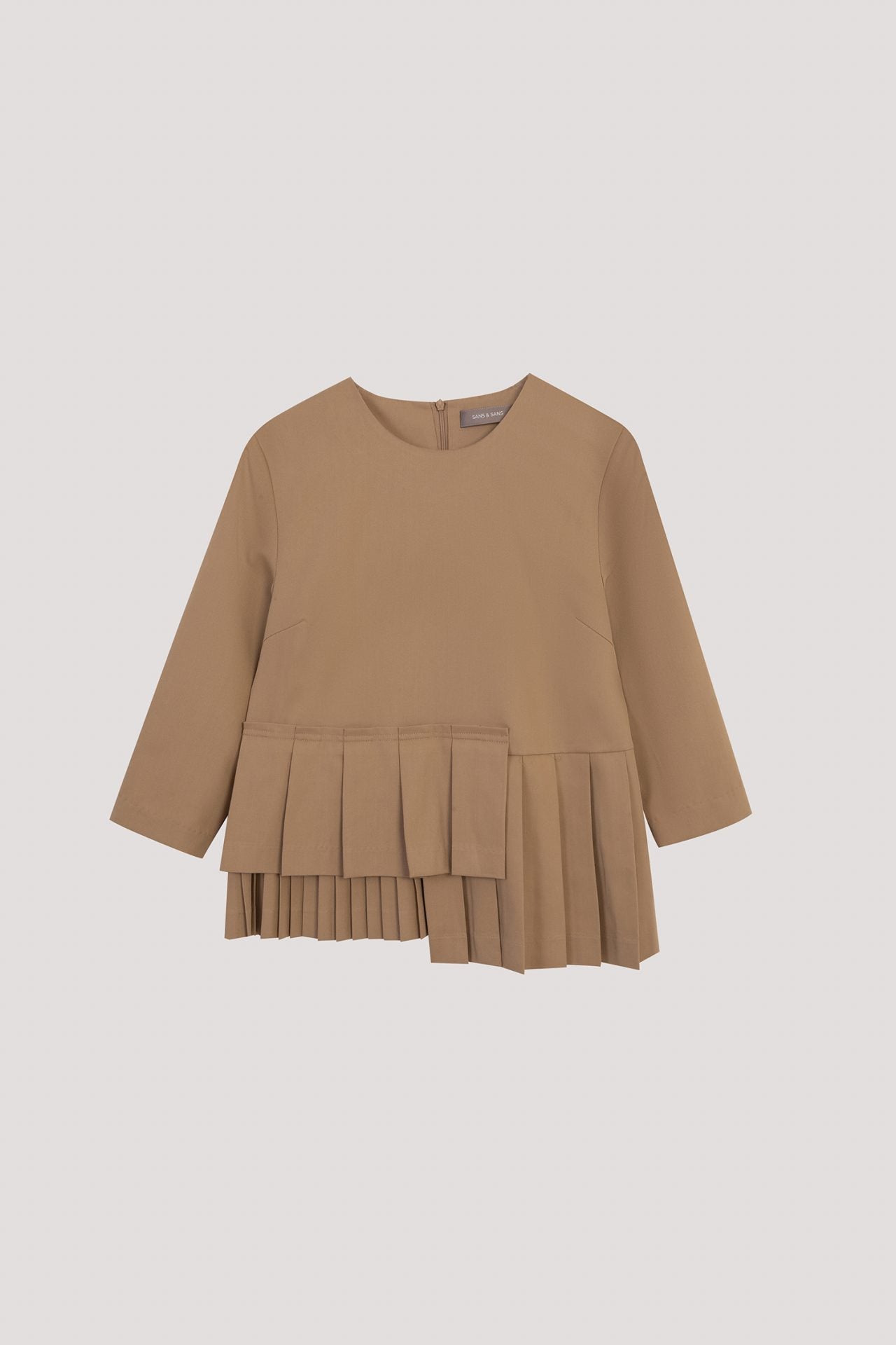 Asymmetrical Pleats Detail Top