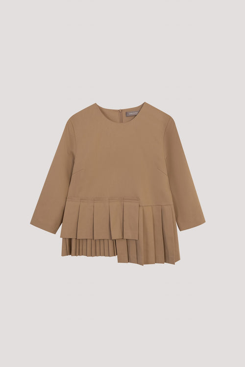 Asymmetrical Pleats Detail Top