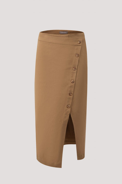 Buttons Detailed Slit Skirt
