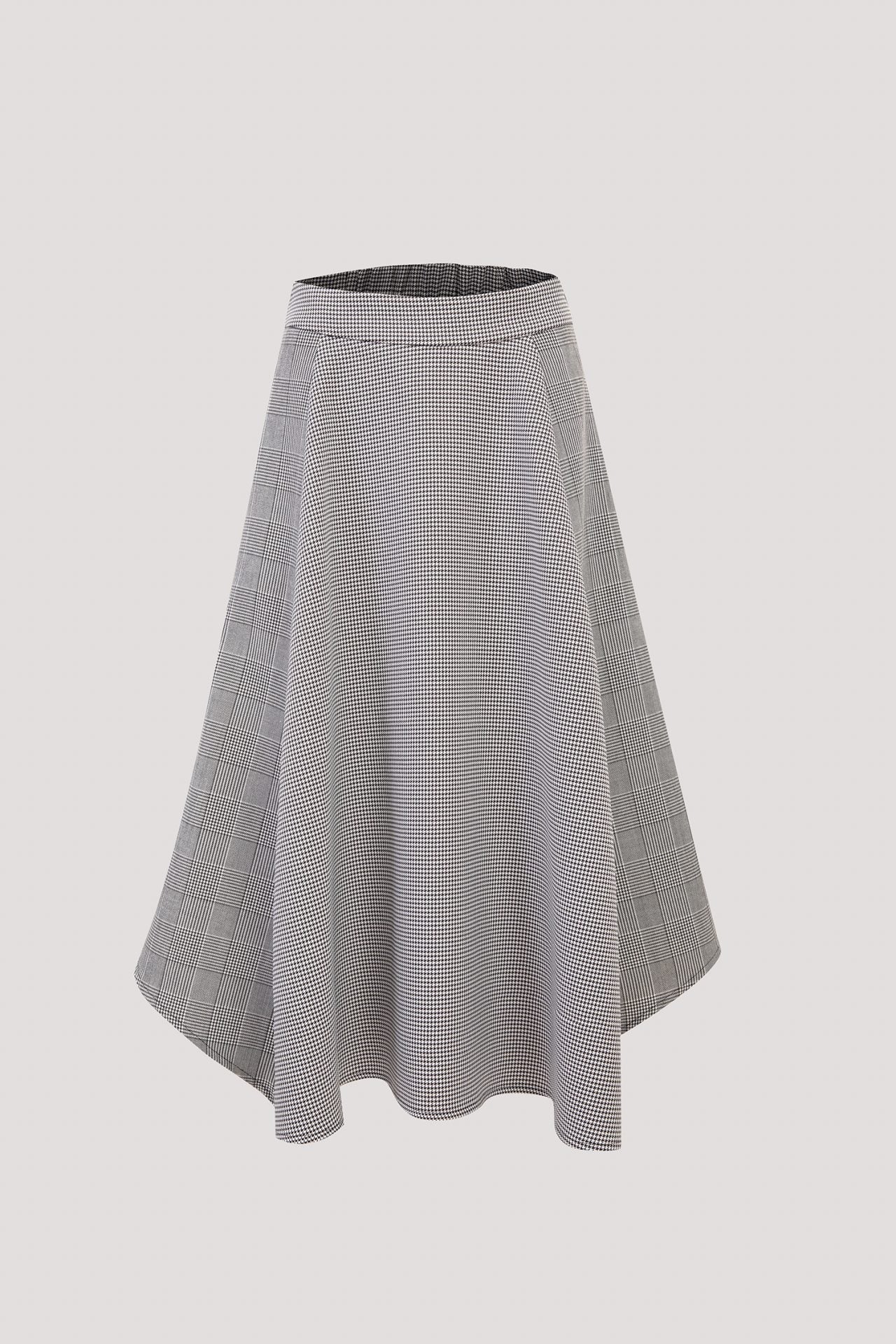Contrast Pattern Flare Skirt