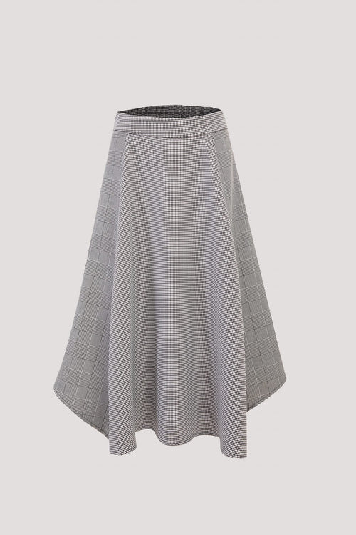 Contrast Pattern Flare Skirt
