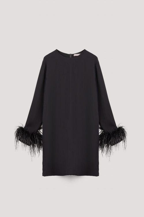 Feather Trimmed Dress