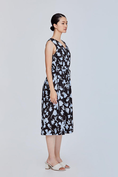 Pattern V-Neck Dress