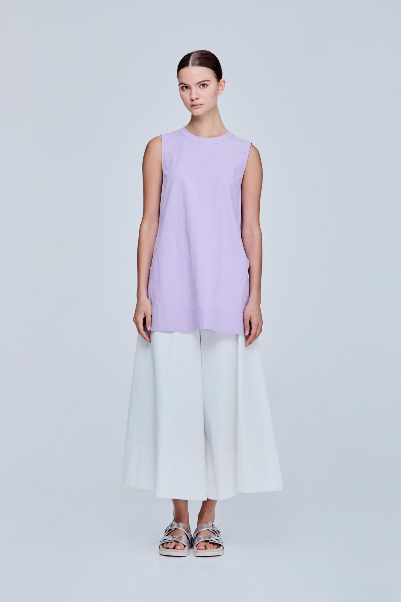 Shift Cut Slit Blouse