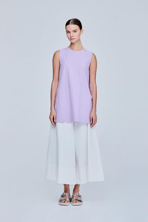 Shift Cut Slit Blouse