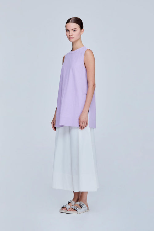 Shift Cut Slit Blouse