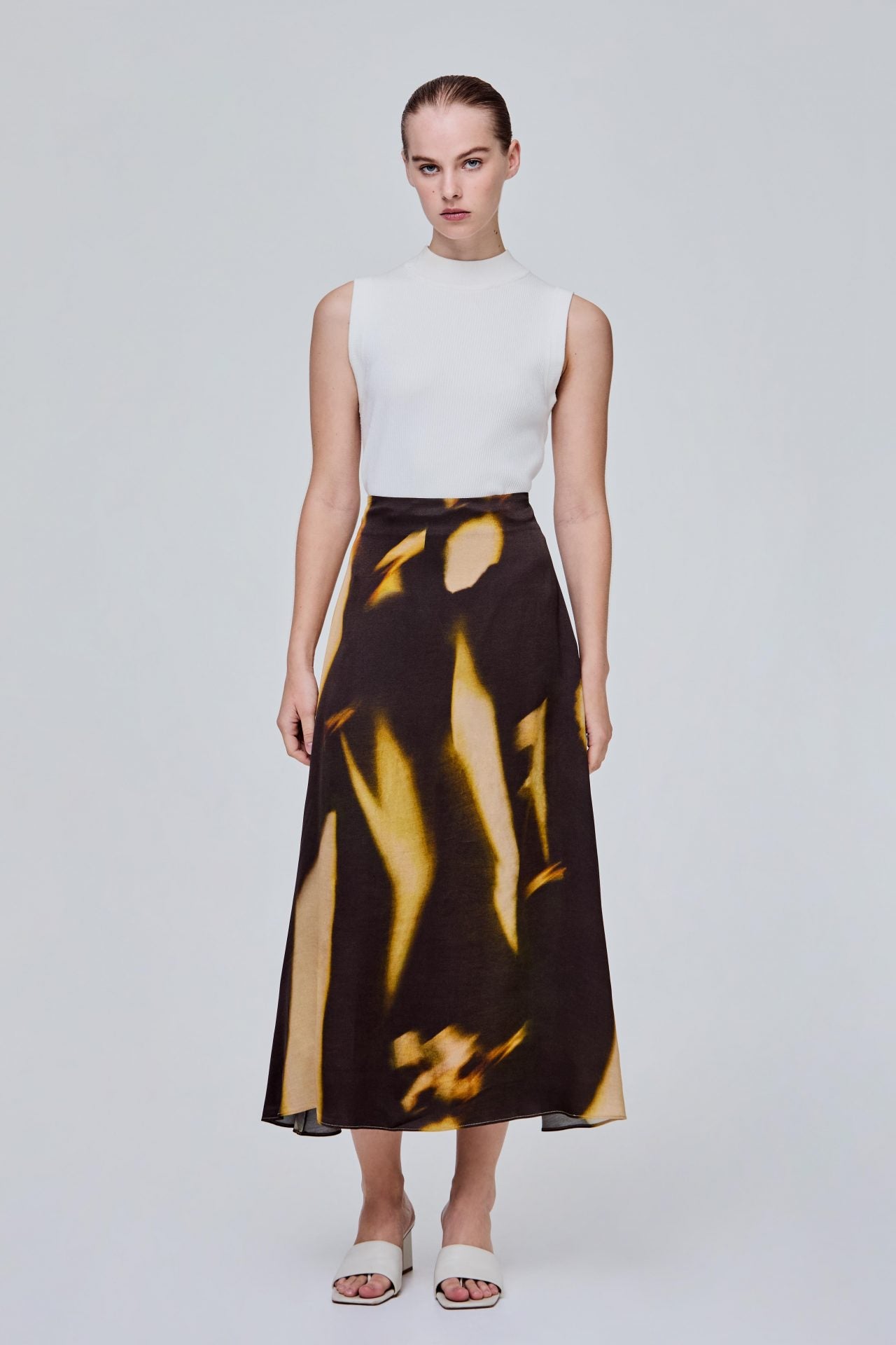 Pattern Bias Drape Skirt