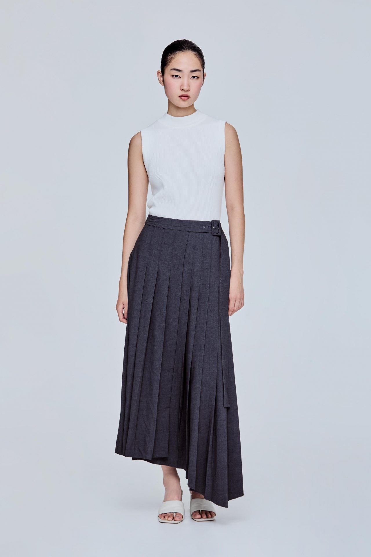 Asymmetrical Pleated Skirt – SANS & SANS Singapore