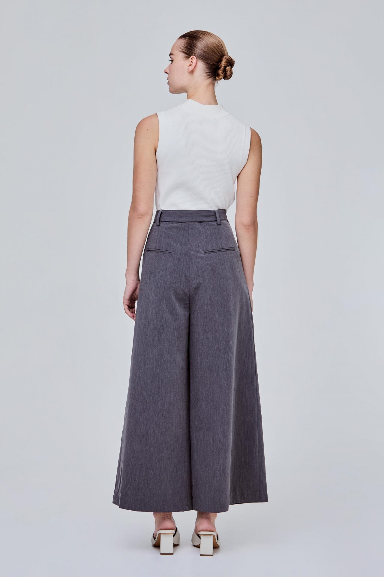Fabric-sashed Wide Leg Pants – SANS & SANS Singapore