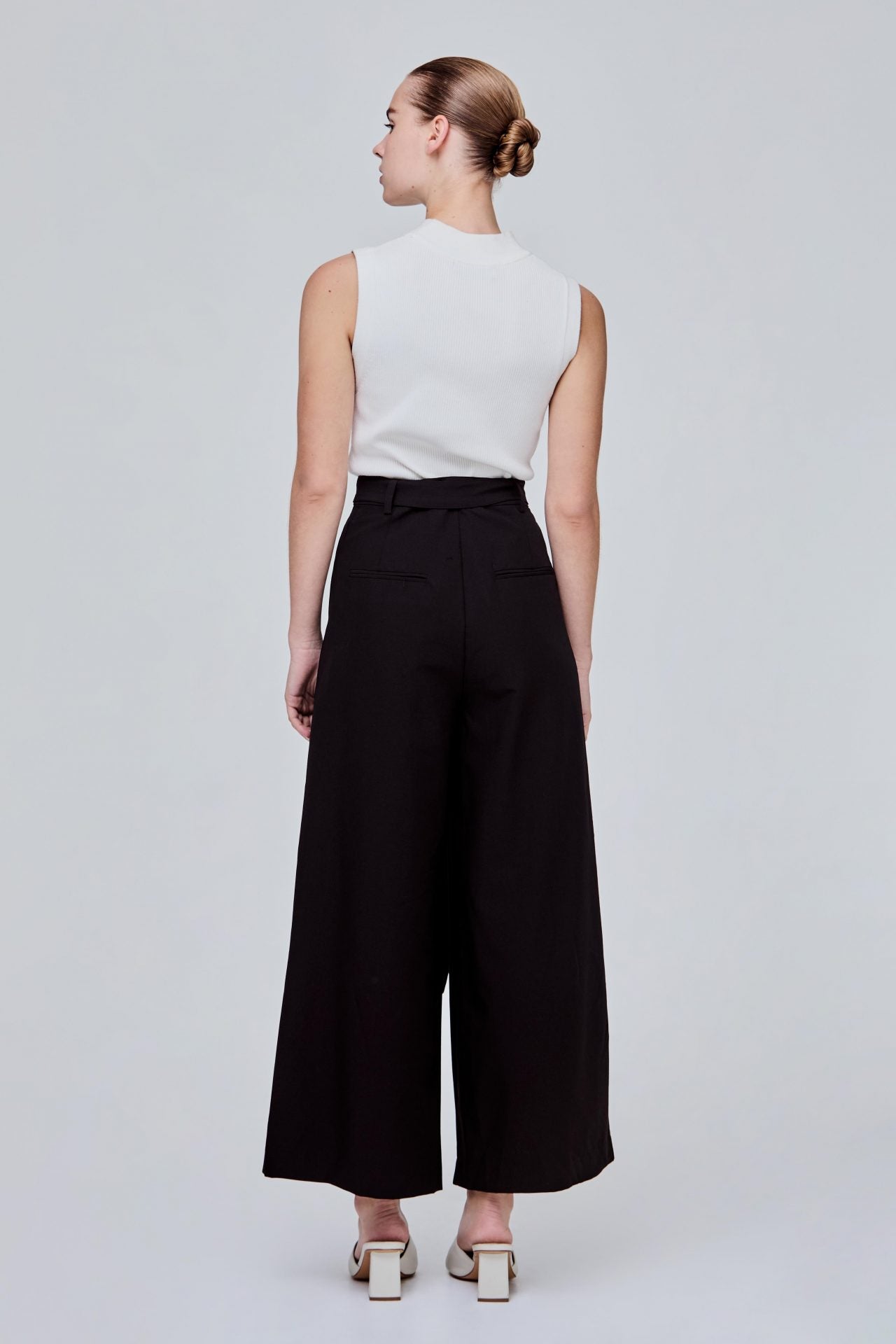 Fabric-sashed Wide Leg Pants – SANS & SANS Singapore