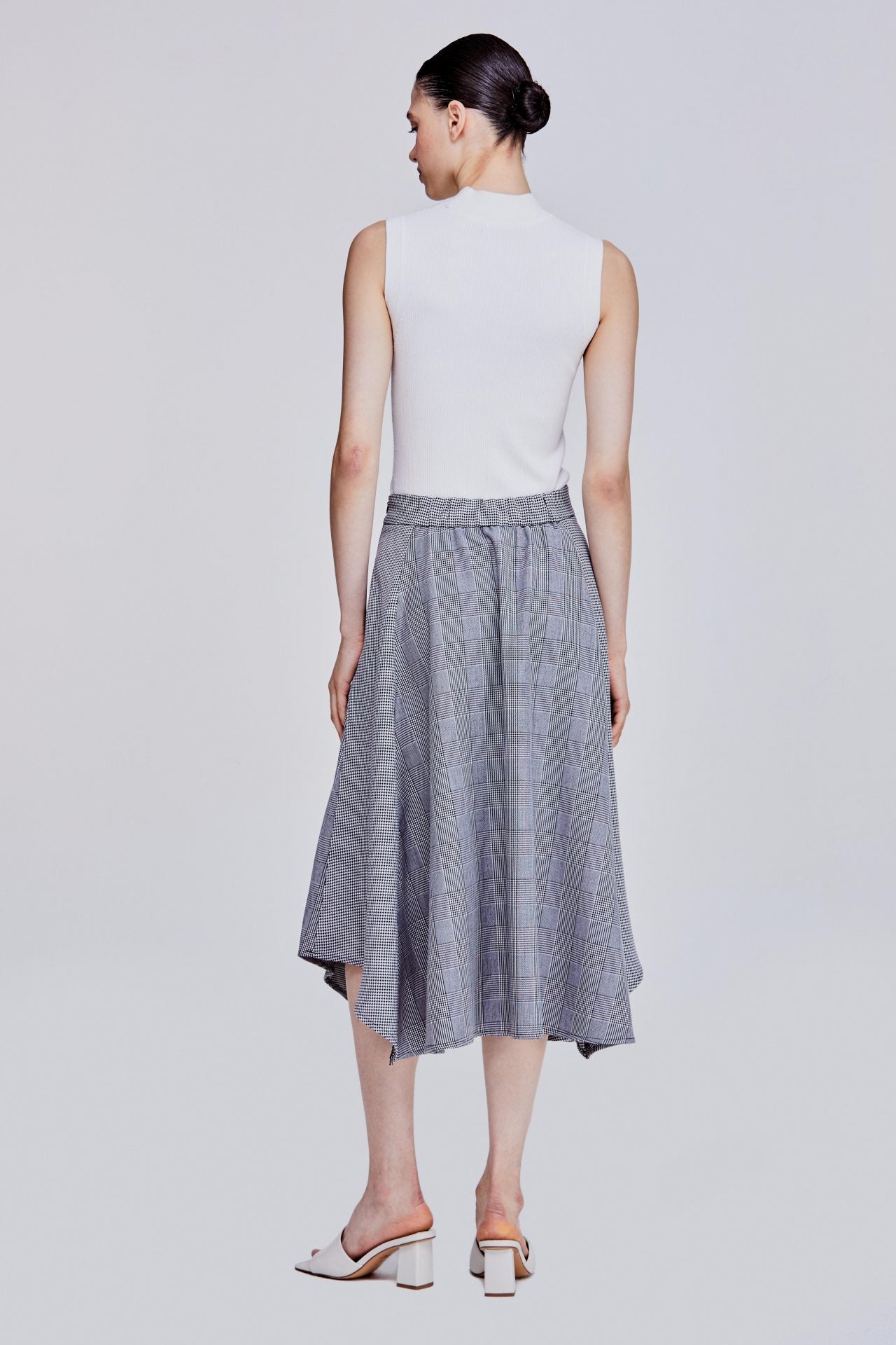 Contrast Pattern Flare Skirt