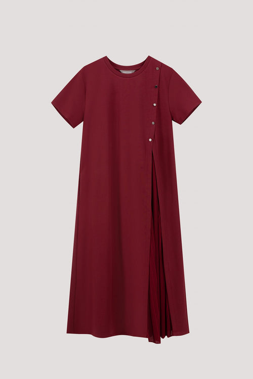 Pleats Detailed Slit Dress