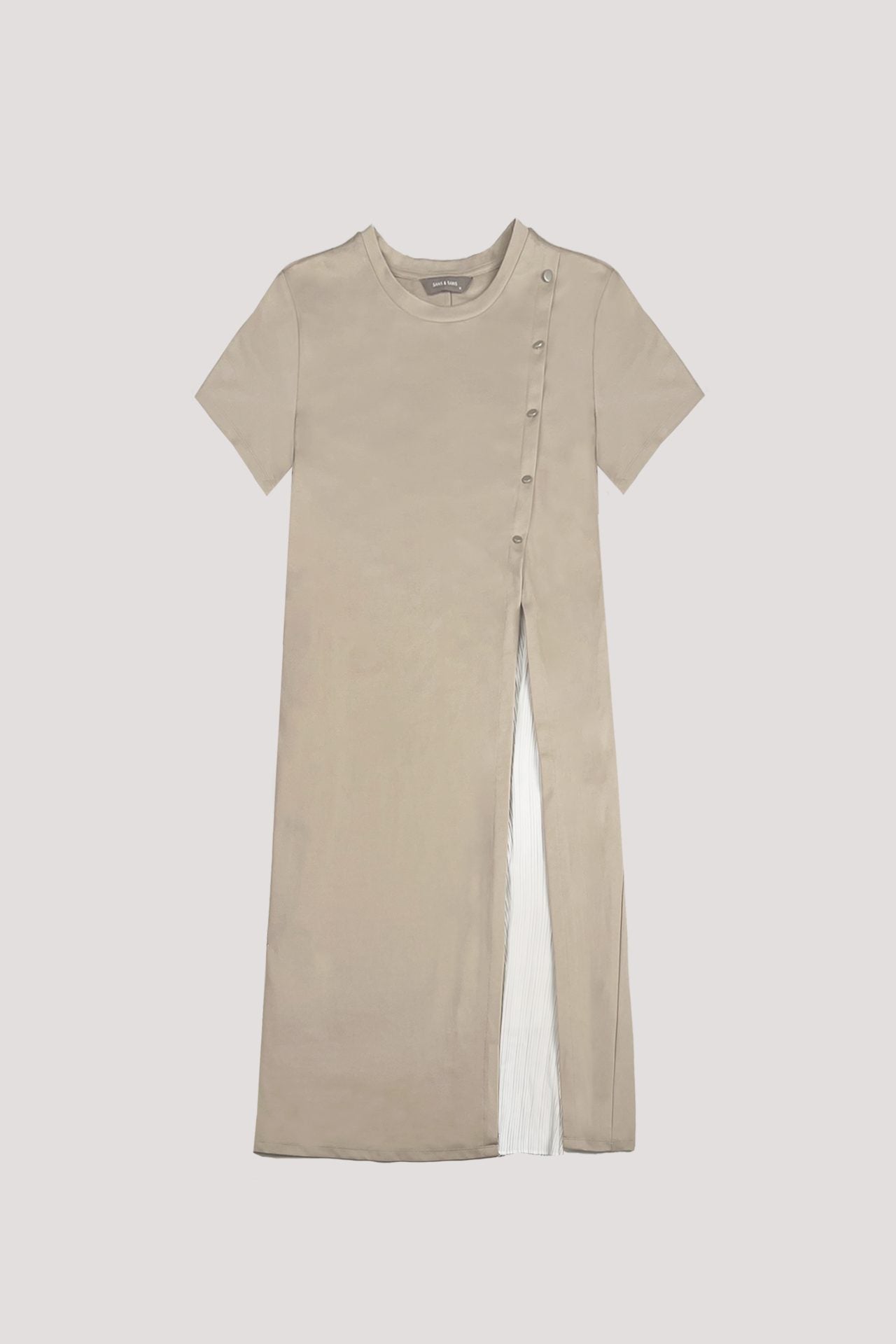 Pleats Detailed Slit Dress