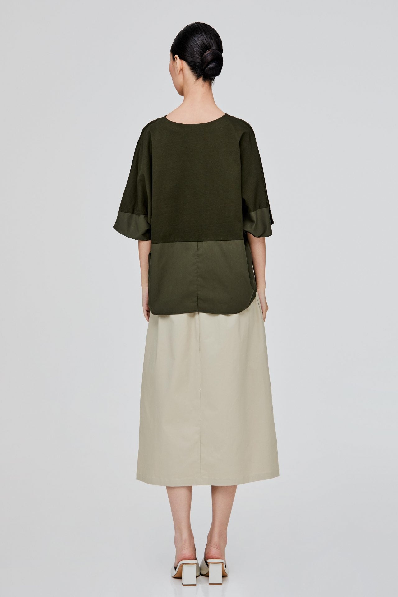 Contrast Fabric Magyar Top