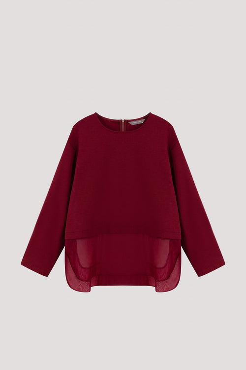 Contrast Organza Paneled Top