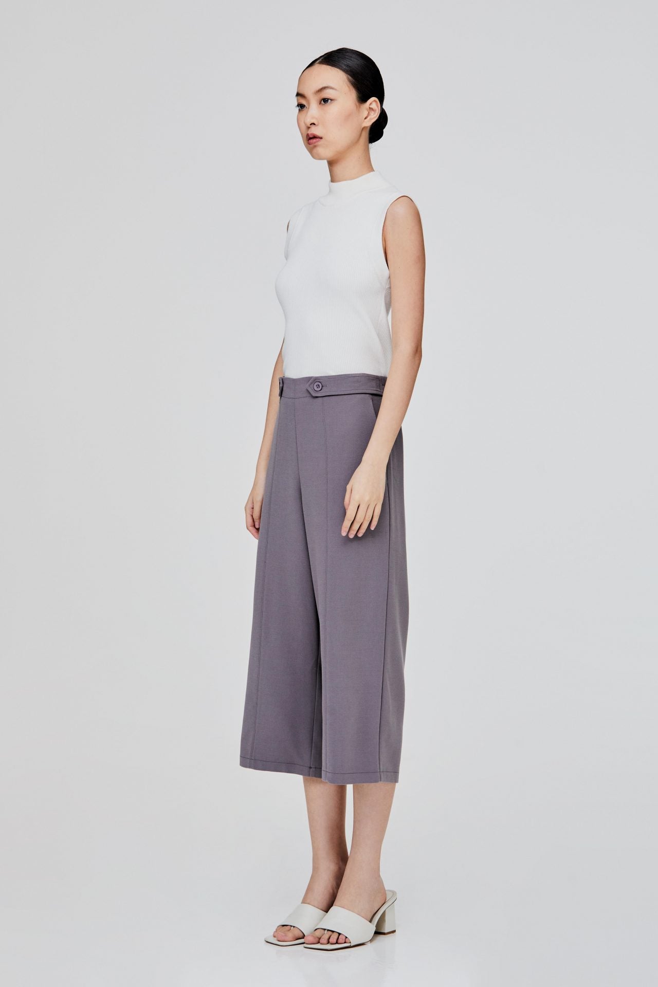 【BAON】Ukon button color wide pants Button-Paneled Wide Leg Pants – SANS & SANS Singapore
