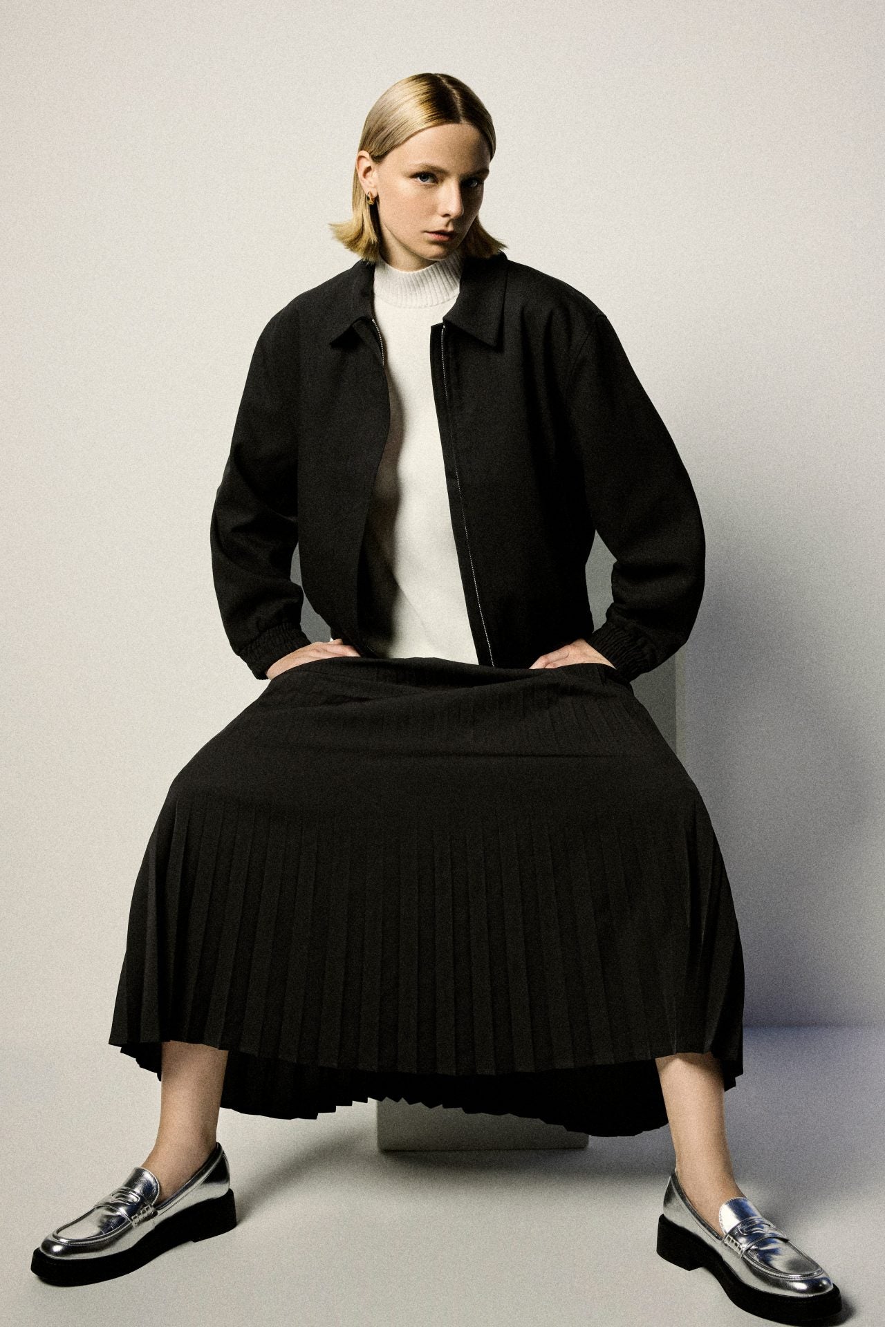 High Neck Basic Knit Top