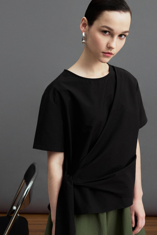 Tied Detail Drape Blouse