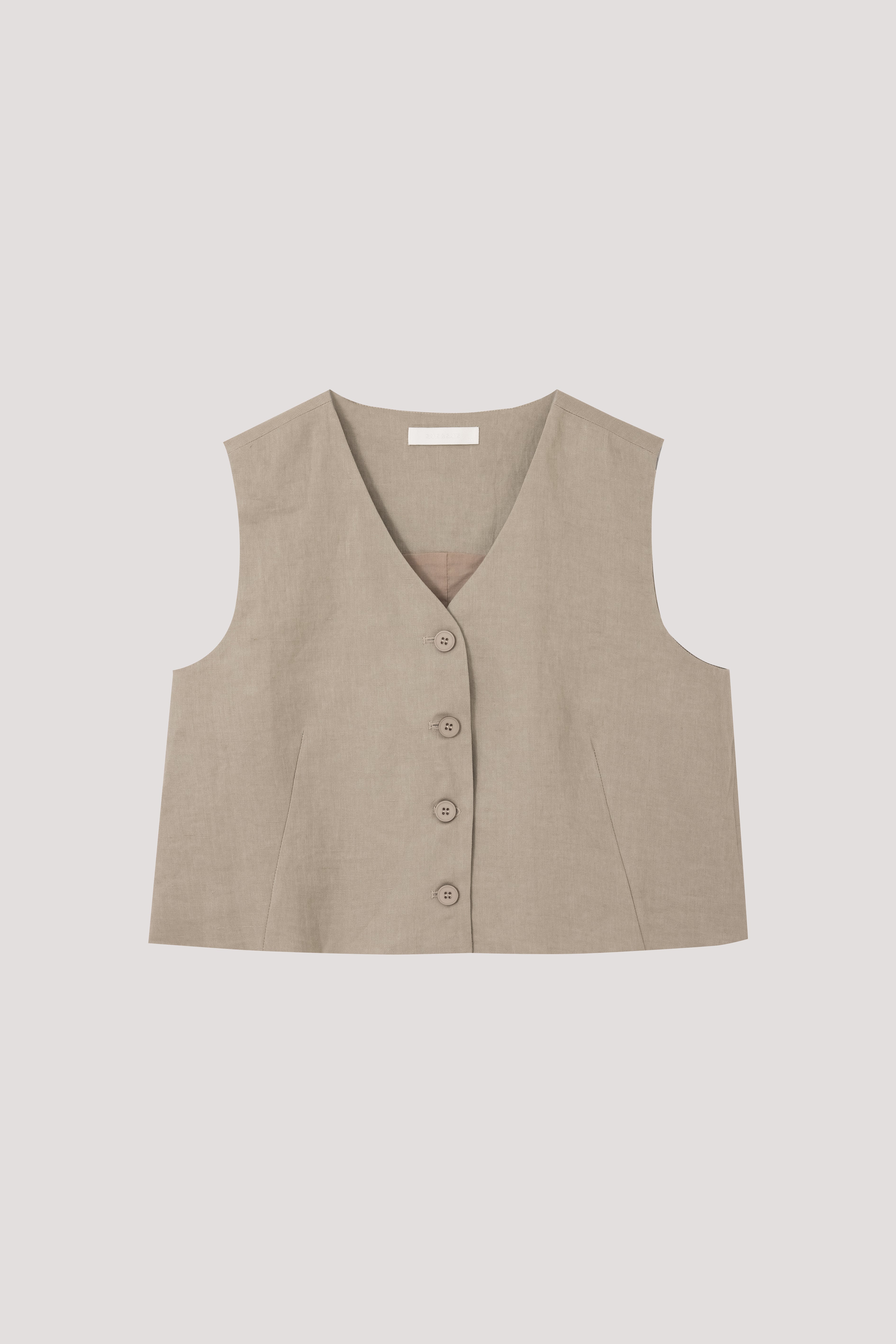 Linen Buttoned Vest – SANS & SANS Singapore