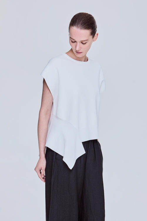 Asymmetrical Paneled Knit Top