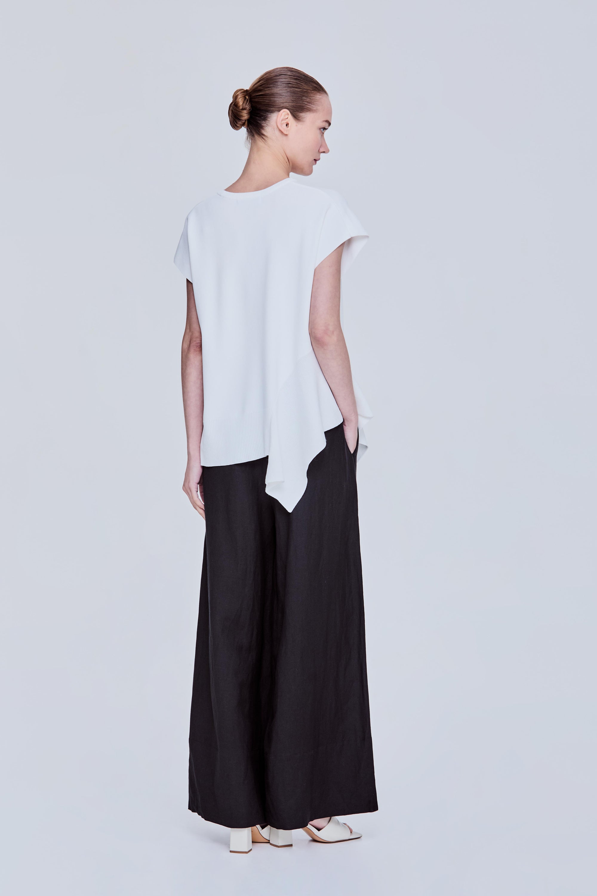 Asymmetrical Paneled Knit Top