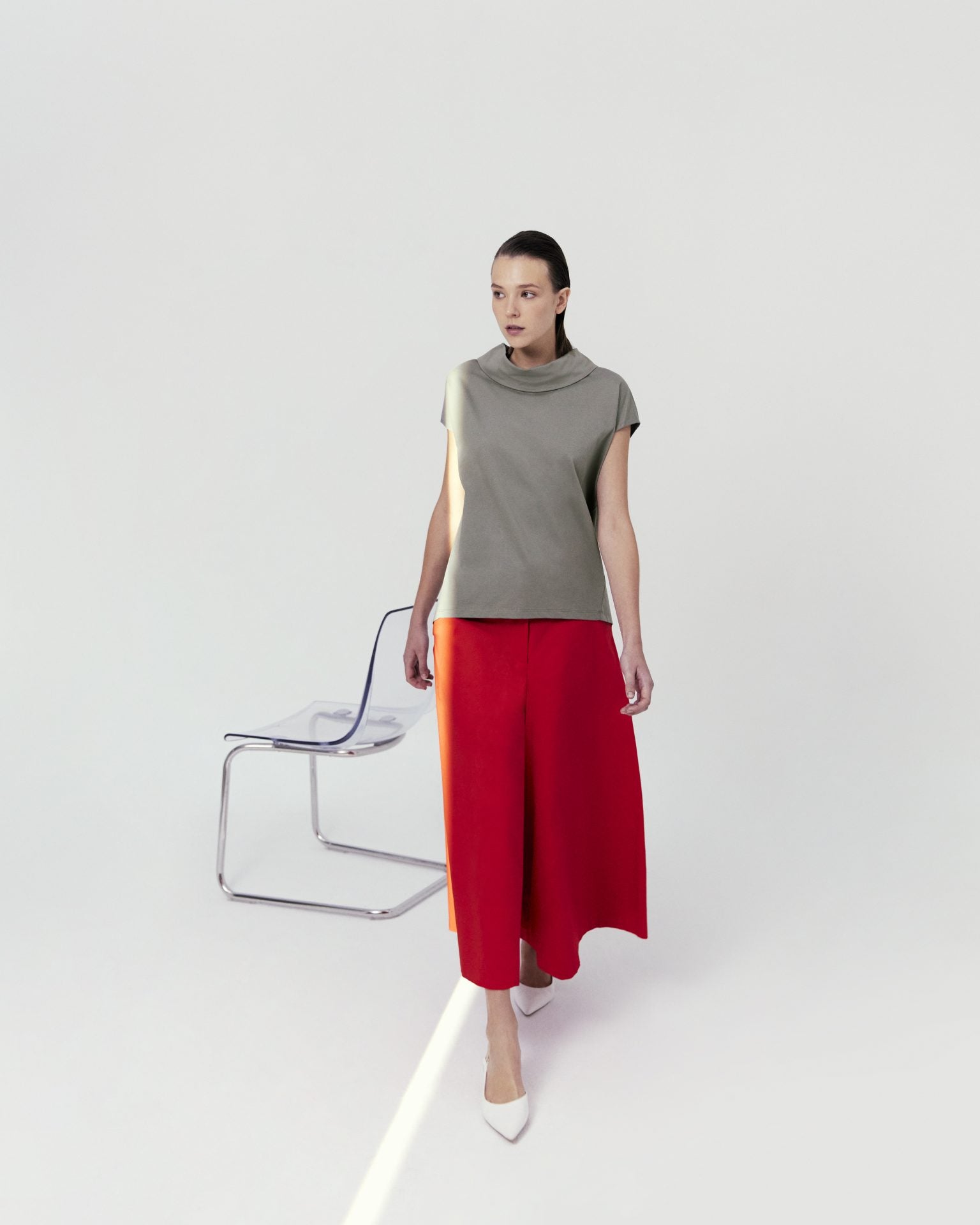 Roll Collar Top