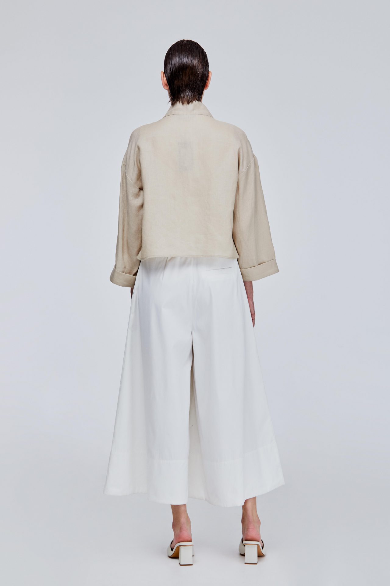Linen Cropped Robe Jacket - SANS & SANS